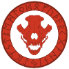 Roter Wikinger Wolf Schädel