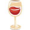 wine glass with red lips