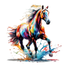 Buntes Haflinger Pferd Kunst Design