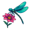 Libelle auf der Blume 