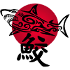 Black shark and red sun
