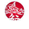 White shark and red sun