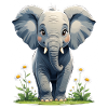 Playful young elephant in Blumental