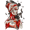 Illustration rouge aquarelle carographique