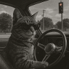 Retro Driver Cat