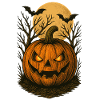 Spooky Halloween Pumpkin Illustration