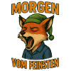 Yogahafter Fuchs mit Morgenmütze