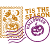 Scary Halloween pumpkin with ghosts