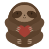 Cute Sloth Holding Heart Illustration