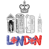 Drapeau London Love Heart