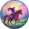 Imaginative fairy on horse