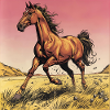 Dynamischer Wildpferd-Print
