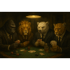 Sophisticated Animal Poker Family