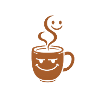 Fröhlicher Kaffeebecher mit Smileys
