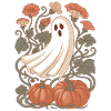 pumpkin flowers autumn ghost Halloween
