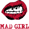 Mouth drawn in pop art style