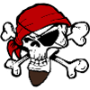 Pirate Skeleton Head with Red Bandana