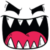 Dämonisches Monster Gesicht Motiv