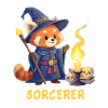 Red Panda Magician – Sorcerer Cartoon