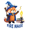 Red Panda Magician – Fire Mage Cartoon