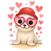 Lunettes bébé phoque coeur Kawaii phoque