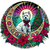 Festive Westie with Christmas Tree