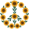 Sunflower Peace Symbol Design