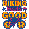 Biking Feels Good Vibrant Graphic