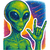 Galactic Alien Rock Hand Illustration