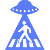 Funny UFO Stick Figure Alien Encounter