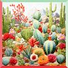 Embroidery cacti collection garden landscape
