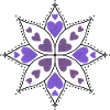 Mandala cœurs violets