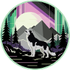 Siberian Husky with Northern Lights