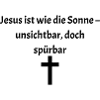 Minimalistisk krucifiks illustration på huden