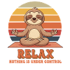 Relaxing meditation sloth with Zen motif