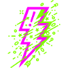 Vibrant cosmic lightning in neon
