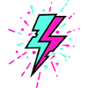 Retro Blitz bunten Stil