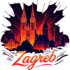 Zagreb capital Croatia silhouette gift