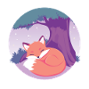 Niedlicher Fuchs mit Baum