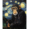 Singe Chimpanzé Style Van Gogh Étoilé