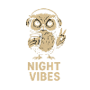 Night mood owl with headphones