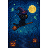 Halloween cute pixel cat