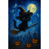 Cute Halloween Cat Witch