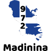 Madinina Island 972 with Flag - Sticker
