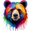 Bär in Regenbogenfarben