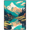 Silvretta Alps Schweiz Reiseplakat Stadtlandschaft