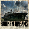 Dilapidated ship with sky background