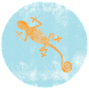 Gecko with blue Ibiza design