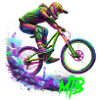 Neon MTB biker
