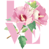Lebendiges Hibiskus-Blumenherz-Design